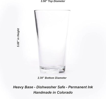 Pint Glasses with Nature Guitar - Set of 2 Beer Glasses by Black Lantern - 16oz. Drinking Glass Set