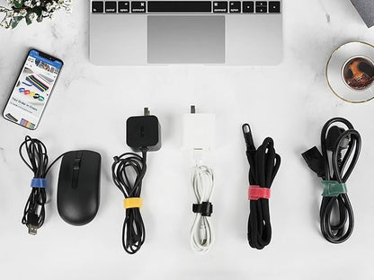 MVYC 150PCS 8 Inch Cable Ties Reusable Multi-Purpose Wire Ties Cord Organizer Adjustable Cable Management 5 Colors