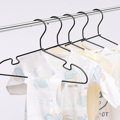 Black Aluminum Hangers, 12.6 Inch Kids Baby Hanger, Sturdy Metal Kids Hanger for Wardrobe, Space Saving Toddler Hangers (30 pcs)