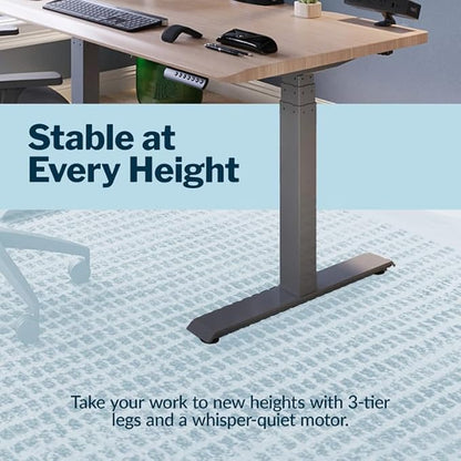 Vari ComfortEdge 48x30 Inch Electric Standing Desk – Height Adjustable Sit Stand VariDesk with Memory Presets, Sloped Edge, 220 LB Capacity + Tool-Free Assembly (Light Wood)