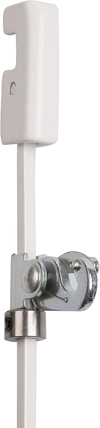 STAS Art Hanging Set: STAS j-Rail max Security Rod 4x4 White 100 cm + Security Hook + Security Cap
