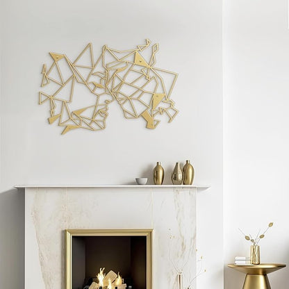 SIGNLEADER Metal Wall Art Decor Sisterly Love Modern Abstract Wall Sculpture Hangings Home Decoration for Living Room, Bedroom, Bathroom, Kitchen, Outdoor - 36" Gold