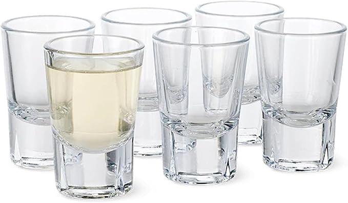Rosendahl Grand Cru Shot Glass Set of 6 (1.4 oz), Clear, 3" H x 2" D, Lead-Free Glass, Gift-Boxed Nordic Shot Glass Set