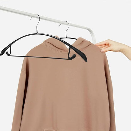 Nature Smile Non Slip PVC Coating Sweater Hangers,Dress Suit Coat Hangers,Wide Shoulder Bump Free Golf T Shirts Clothes Hangers (Black Color 20 Pack)
