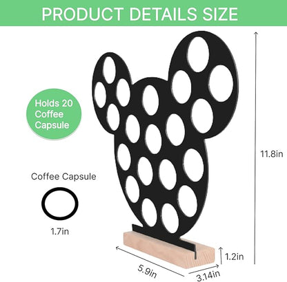 K Cup Holder, Interesting Coffee Bar Accessories and Storage Organizer,Classic black design, Home or Office kitchen k cup organizer accessories,Compatible with 20 Coffee Pods
