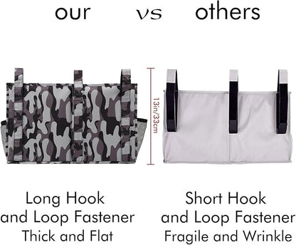 Surblue Bedside Caddy Hanging Organizer Storage Bag Pocket for Bunk, Hospital, College Dorm Rooms, Baby Bed Rails, Camp - 8 Pockets (Large, City)