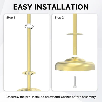 Freestanding Toilet Paper Holder Stand with Storage – Holds 4 Extra Rolls – Brushed Gold Toilet Paper Holder for Bathroom – Sturdy Base, Classic Retro Style, Space-Saving Bathroom Storage