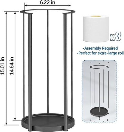 Gypie New Upgrade Free Standing Toilet Paper Storage Holder Stand, Heavy Duty 304 Stainless Steel Base, 3 Roll Capacity Toilet Paper Roll Holder for Bathroom Organization