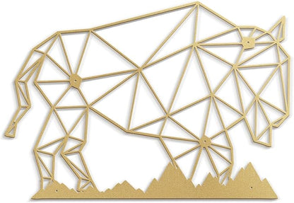 SIGNLEADER Metal Wall Art Decor Cow Wildlife Modern Abstract Wall Sculpture Hangings Home Decoration for Living Room, Bedroom, Bathroom, Kitchen, Outdoor - 12" Gold
