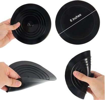 V-TOP Tub Stopper 2 Pack, 6 inches Large Silicone Drain Plug Hair Stopper Flat Suction Cover for Kitchen, Bathroom and Laundry