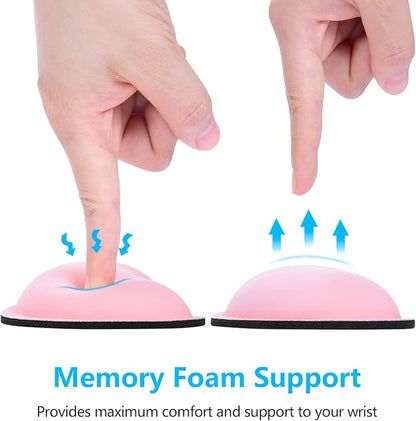 Dapesuom Mouse Wrist Rest, Ergonomic Memory Foam Mouse Wrist for Computer Desk Mats Support, PU Leather Hand Rest Pad Cushion for Gaming, Laptop, Men, Women, Pain Relief & Easy Typing, Pink
