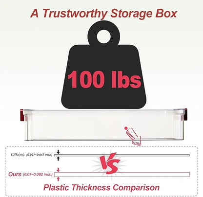 CATOOMUU 5.5qt Portable Project Case 9 X 13 Clear Stackable Plastic Storage With Lids Organizer Containers File Box For Letter A4 Paper Photo Documents Scrapbook Craft Art School Supplies, 2 Pcs