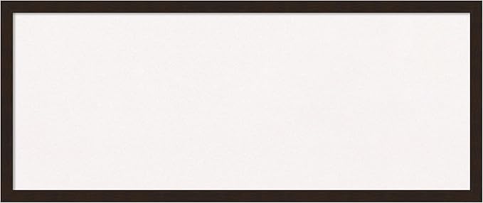 Amanti Art White Cork Board for Wall, 13x31 Vision Board with Brown Wood Frame, Medium Corkboard Office Decor for Home Organization, Rustic Farmhouse Corkboard Pinboard to display items for home