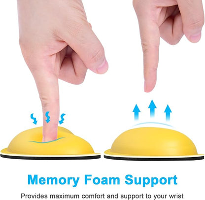 Dapesuom Mouse Wrist Rest, Ergonomic Memory Foam Mouse Wrist for Computer Desk Mats Support, PU Leather Hand Rest Pad Cushion for Gaming, Laptop, Men, Women, Pain Relief & Easy Typing, Apricot Yellow