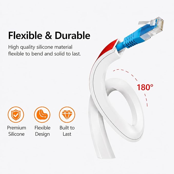 78" Silicone Cord Hider for Wall, Flexible Wire Cover for 1 Cord, Self-Adhesive TV Wire Hider for Wall, Cable Raceway Management for Desk, Home & Office, Safer for Kids & Pets, White
