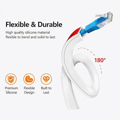 78" Silicone Cord Hider for Wall, Flexible Wire Cover for 1 Cord, Self-Adhesive TV Wire Hider for Wall, Cable Raceway Management for Desk, Home & Office, Safer for Kids & Pets, White