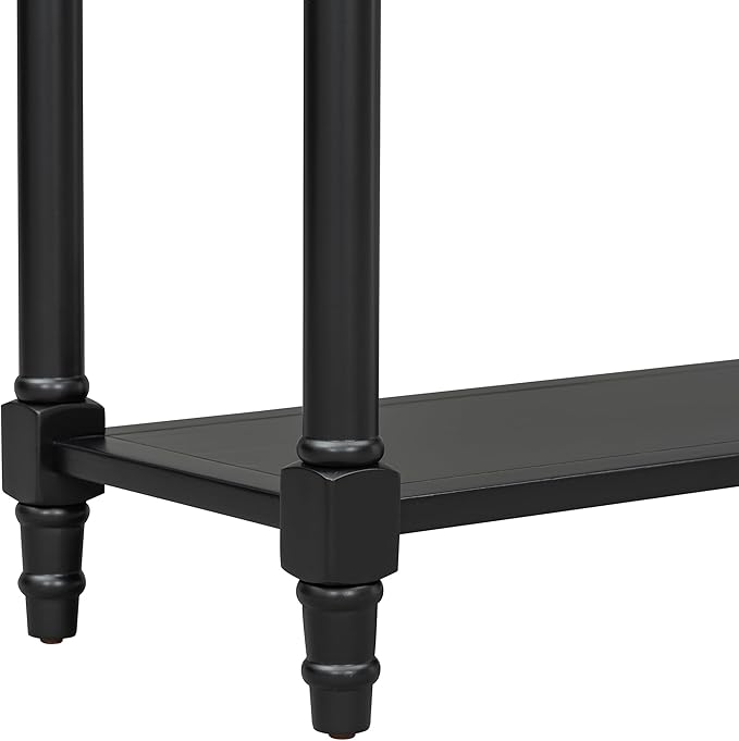Knocbel Antique Entry Console Table with 2 Drawers & Bottom Open Shelf, Wood Sofa Tables for Entryway Hallway Living Room, 35.34" W x 13.8" D x 30.25" H, Black