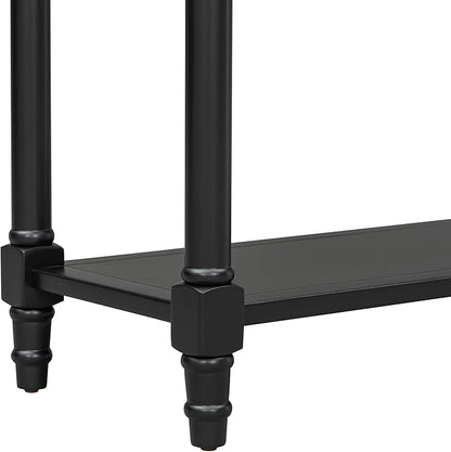 Knocbel Antique Entry Console Table with 2 Drawers & Bottom Open Shelf, Wood Sofa Tables for Entryway Hallway Living Room, 35.34" W x 13.8" D x 30.25" H, Black