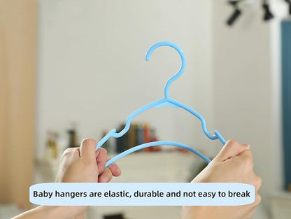 100 pcs White Baby Nursery Closet Hangers,Non-Slip Laundry Infant Pant Hanger for Newborn Clothes,Ultra-Thin Child Coat Hanger for Girl Boy Toddler Kids