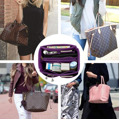 OMYSTYLE Purse Organizer Insert, Felt Tote Bag Organizer Insert with 5 Sizes, Handbag Dividers for Inside Purse, Compatible with Longchamp, Neverful, Speedy and More