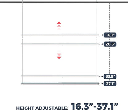 STO STO 2 Pack Closet Hanging Rod, Length and Height Adjustable Closet Rod, Space Saving Metal Closet Extender Hanging Bar for Hanging Clothes, Closet, Chrome