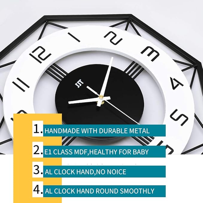 Large Wall Clocks for Living Room Decor Modern Silent Wall Clock for Home House Kitchen Bedroom Decorative Big Wall Clock Non Ticking Battery Operated Quartz for Bathroom Outdoor Indoor 14 Inch