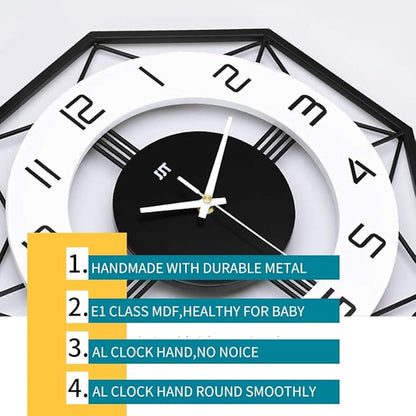 Large Wall Clocks for Living Room Decor Modern Silent Wall Clock for Home House Kitchen Bedroom Decorative Big Wall Clock Non Ticking Battery Operated Quartz for Bathroom Outdoor Indoor 14 Inch
