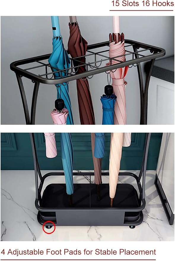 GeLive Umbrella Holder Entryway Umbrella Display Stand Rack Umbrella Container Cane Rack Walking Stick Stand Golf Club Organizer Metal Home Office Patio Decor Indoor Outdoor Stored 31 Umbrellas