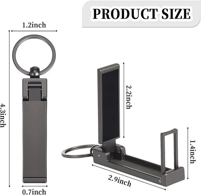 Purse Hook for Table, Foldable Instant Bag Purse Hook Handbag Table Hanger Holder with Carabiner Set Phone Stand (Platinum+Black)