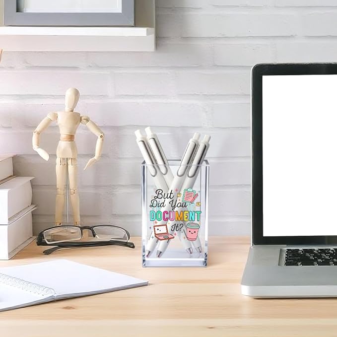 But Did You Document It Acrylic Cosmetic Pencil Pen Holder Cup, Funny Office Decor Office Desk Organizer Accessories, Funny Sarcastic Work Gifts for Women Girl Boss Coworker Sister HR Students