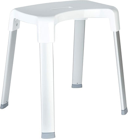 Better Living Smart 4 Shower Bench for Inside the Shower, Shower Stool for Shaving Legs & to Sit On, Rustproof Non-slip Stool with Durable Aluminum Legs, Waterproof Shower Bench, White