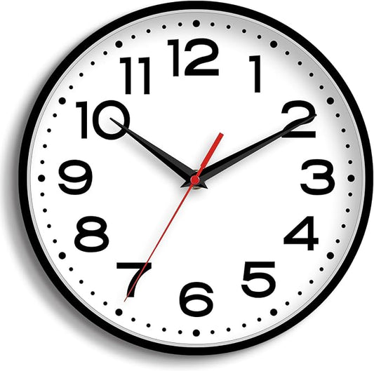 Roymnie Wall Clock Silent Non-Ticking Modern Clock Battery Operated 18 Inch Large Classic Analog Decorative for Classroom, Living Room, Office, Bedroom, School, Hotel (Black)
