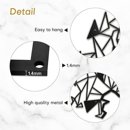 SIGNLEADER Metal Wall Art Decor Couple Secret Words Modern Abstract Wall Sculpture Hangings Home Decoration for Living Room, Bedroom, Bathroom, Kitchen, Outdoor - 18" Black
