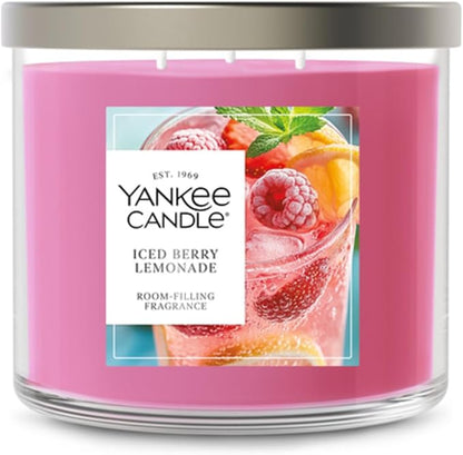 Yankee Candle Iced Berry Lemonade, Scented Candle, 14.5oz 3-Wick Candle Jar with up to 40 Hours Burn Time