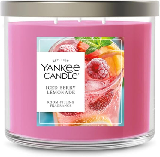 Yankee Candle Iced Berry Lemonade, Scented Candle, 14.5oz 3-Wick Candle Jar with up to 40 Hours Burn Time