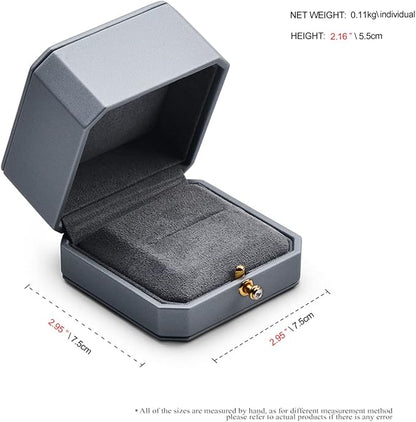 Octagonal Jewelry Single Ring Box PU Leather Ring Box for Proposal