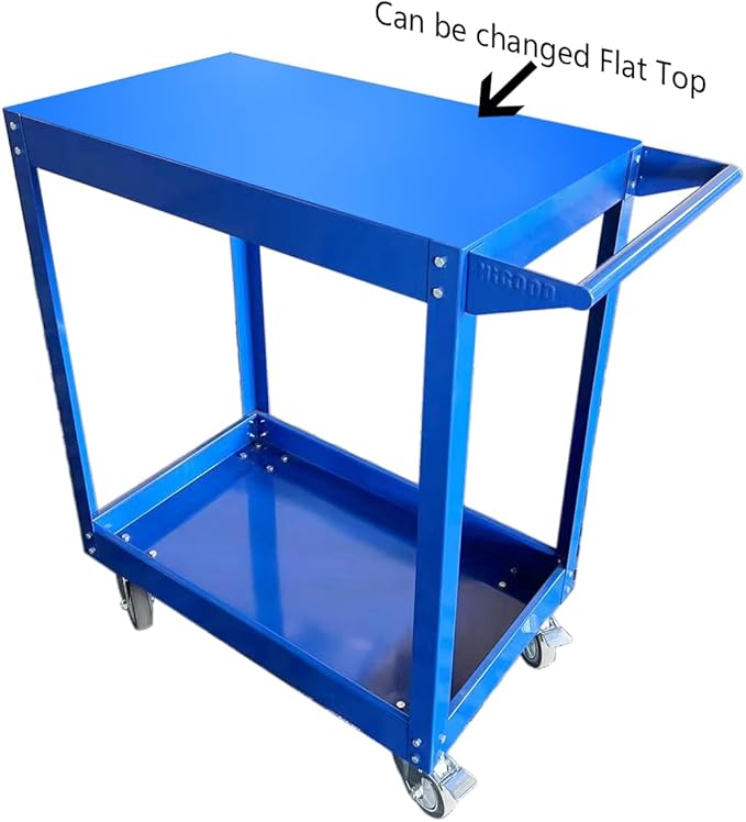 HIGOOD Heavy Duty Service Utility Cart,2 Shelf Steel, 800-Pound Capacity, 35.6 x 18.1x38-Inch
