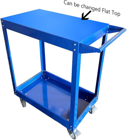HIGOOD Heavy Duty Service Utility Cart,2 Shelf Steel, 800-Pound Capacity, 35.6 x 18.1x38-Inch