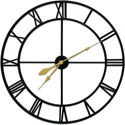 Blorple 36inch/91cm Large Wall Clocks for Living Room Decor,Wall Clocks Battery Operated,Metal,Decorative,Analog,Silent, Non Ticking,Extra Large Wall Clock (Iron Roman Numerals, 36 inches)