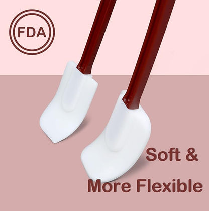 MYTASUY 16.5 INCH Silicone Spatulas Heat Resistant Heavy Duty Rubber Spatulas Commercial Spatulas Set for Kitchen Use Silicone Cooking Utensils Sets of 2