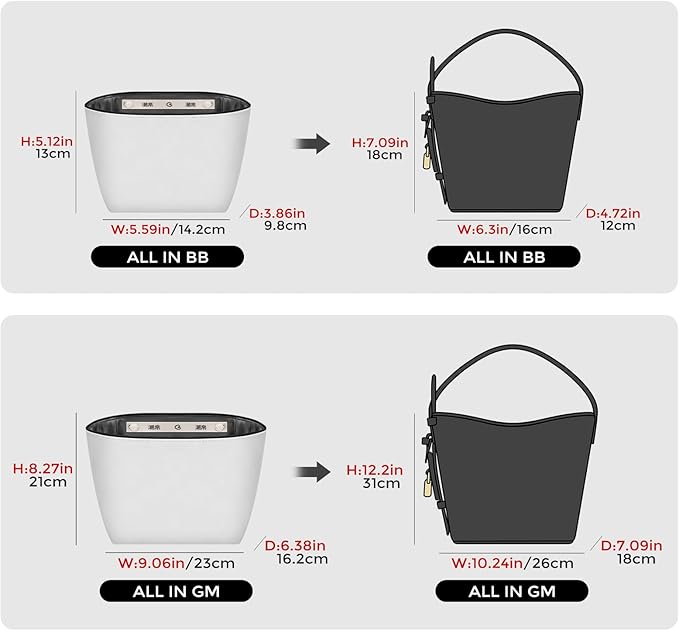 GIVLEFLY Purse Organizer Insert Fit for All In BB Tote Organizer Insert with Cup Holder, Light Weight Small Purse Liner with Built-In Zipper Pocket (Dark Gray Lining,Small)
