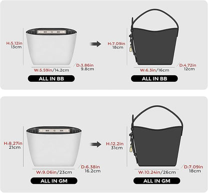 GIVLEFLY Purse Organizer Insert Fit for All In BB Tote Organizer Insert with Cup Holder, Light Weight Small Purse Liner with Built-In Zipper Pocket (Dark Gray Lining,Small)