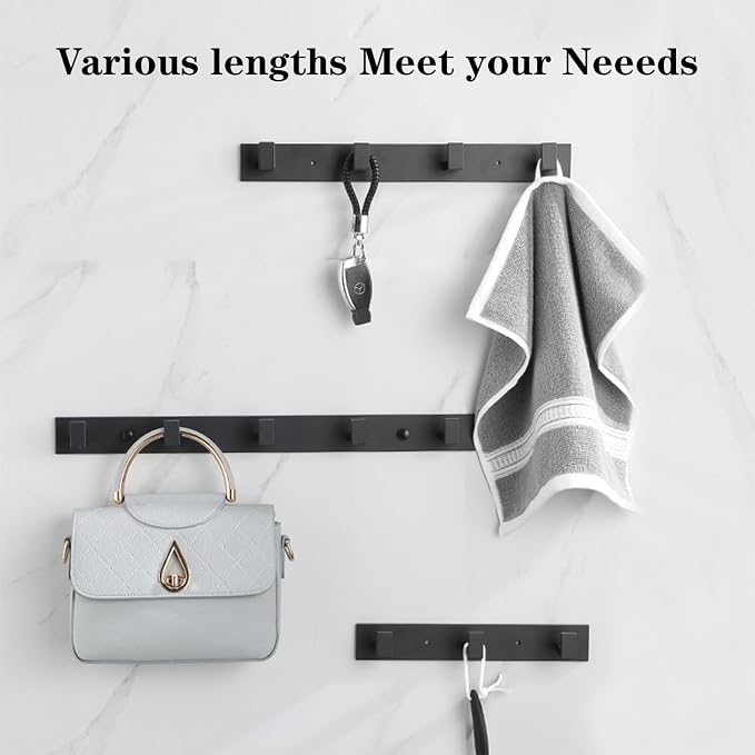 Coat Rack, Heavy Duty Stainless Steel 3 Tri Coat Hook Hanger, Wall Mounted Wall Hooks, Rustic Clothes Hook/Key Hook Rail for Bathroom Kitchen Entryway(2 Pack, 3 Hook Grey)
