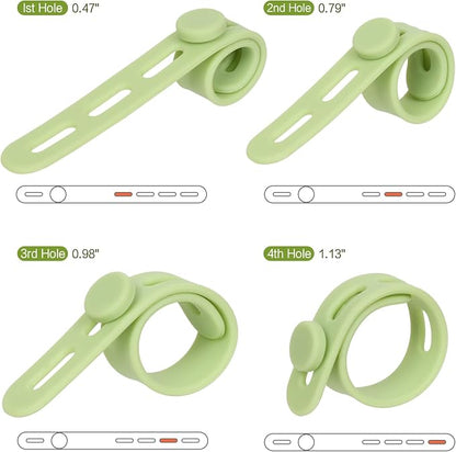 Donruby 24Pcs Silicone Cable Ties - Reusable & Washable with Locking Buckles, Adjustable Fastening Cable Management Straps, Multi-Purpose High Elasticity Cord Organizer (Matcha Green)