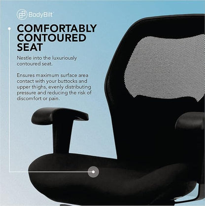 Seating Sola LT Ergonomic Office Chair | Comfortable Mid Back Computer Chair | Back Support Office Chair | Ultra-Soft | Ergonomic Lumbar Support Chair | (Sapphire Blue)