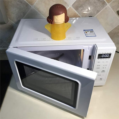 Angry Mom Microwave Cleaner, Mad Mama Microwave Steam Cleaner, Just Add Vinegar and Water, Easily Cleans the Crud in Minutes (Yellow)