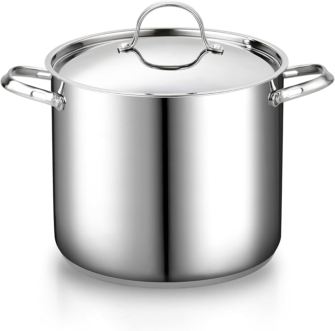 Cooks Standard Classic 12 Quart Stock Pot with Lid, Stainless Steel Pasta Pot