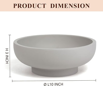 YMXYJM Large Decorative Concrete Bowl, Modern Handicraft Bowls for Home Decor, Decorative Fruit Bowl for Kitchen Counter, Stylish Key Bowl for Entry Table, Gray