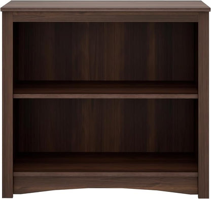 Prepac Sonoma 2-Tier Bookcase 29"H with 1 Adjustable Shelf, Espresso Storage Cabinet, Modern Display Cabinet, Bookshelf with Storage Shelves for Home Office, Living Room, Bedroom Organizer