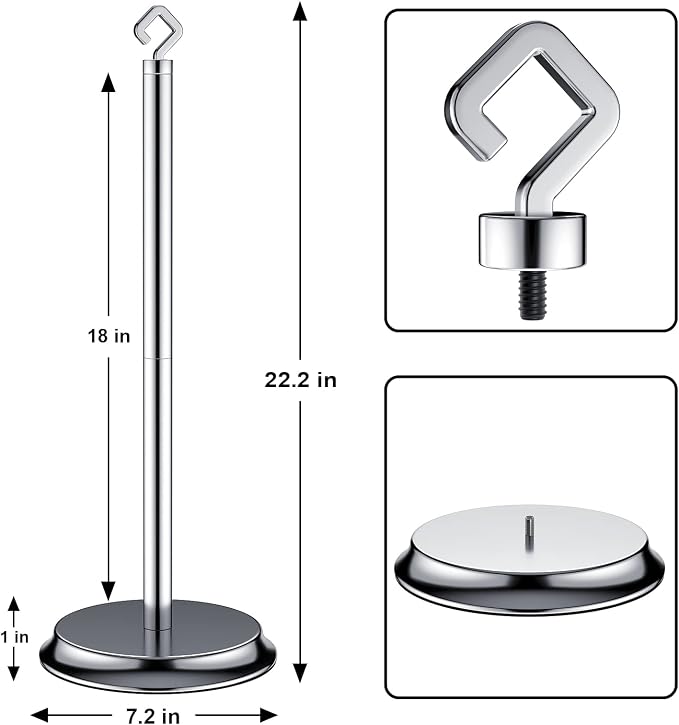 KASUNTO Toilet Paper Holder for Bathroom, Metal Free Standing Toilet Paper Storage with Rustproof, Tissue Paper Roll Stand for Bathroom Accessories (Poilshed Chrome)